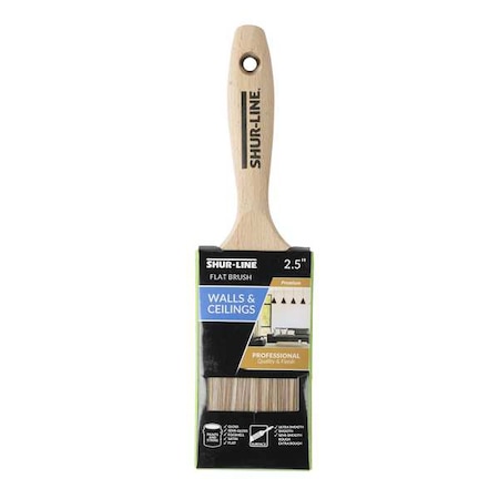 SHUR-LINE Brush;2 1/2";Flat Sash;PET/Nylon;2 1/2"L