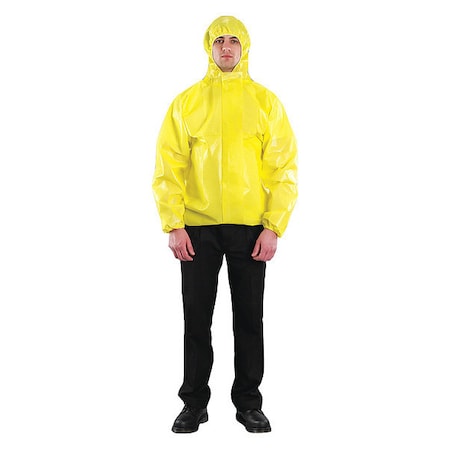 MICROCHEM Lab Jacket,4XL,Yellow,Non-Wv Lam,PK35