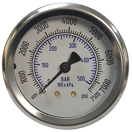 THUEMLING Pressure Gauge,0 to 10000 psi,2-1/2&Dial