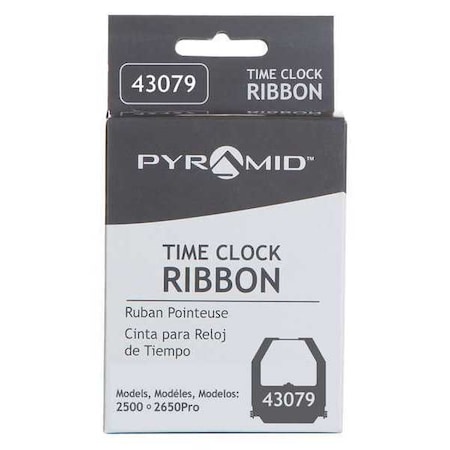 PYRAMID Time Clock Ribbon,Black, Red Ink Color