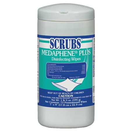 SCRUBS Disinfecting Wipes,7& x 9&,PK6
