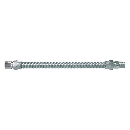 DORMONT Gas Connector,Hose 1/4& dia.,Silver