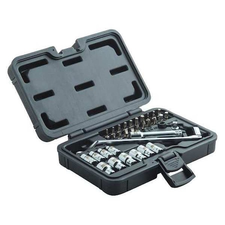 OMEGA PRO Flex Ratchet;Thru Sockets;1/4";34 pcs.