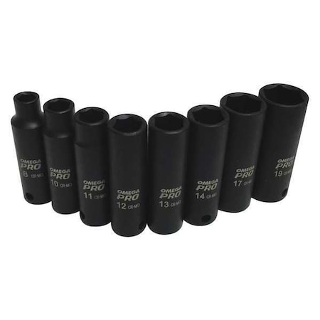 OMEGA PRO Deep Impact SocketSet,Metric,3/8&,quot,,8 pcs.