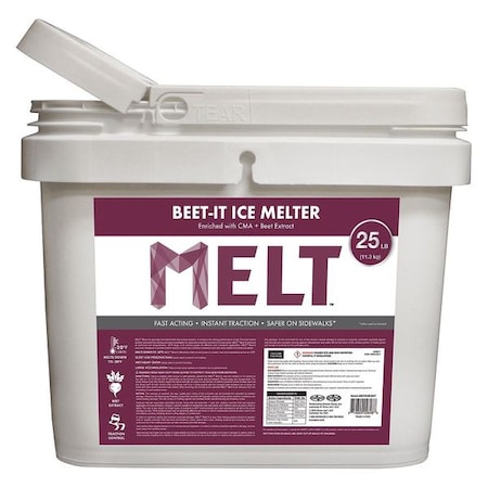 SNOW JOE Beet Extract Ice Melt Bucket,25 lb.