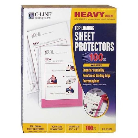 C-LINE PRODUCTS Page Protector,Poly,11 x 8.5&,PK100