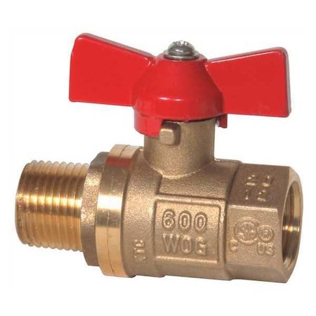 MIDWEST CONTROL Brass Ball Valve;1/2" MPT X FPT;600 CWP