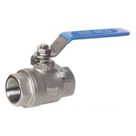 MIDWEST CONTROL Ball Valve,1&,FPT,316SS,1000 CWP