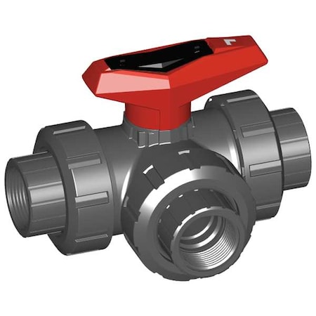GF PIPING SYSTEMS Manual 3-Way Ball Valve;1 1/4";PVC