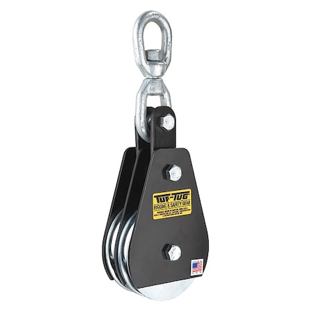 TUF-TUG Double Block,2&,quot, dia.,Swivel Eye,1000 lb.