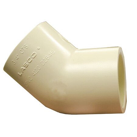 WESTLAKE PIPE &,amp, FITTINGS 45 CTS Elbow, 3/4 in, Schedule 40,White