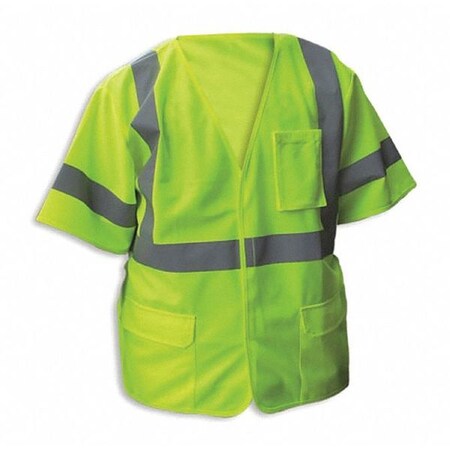 JAYDEE ENGUARD Safety Vest;Lime;Cls3;SlvStripe;2XL