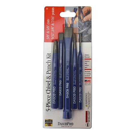 DASCO PRO Punch &,amp, Chisel, 5 Piece
