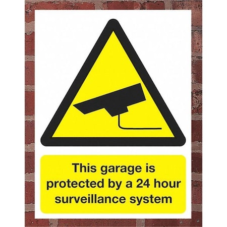 ELECTROMARK Security Sign,16 in x 12 in,Plastic