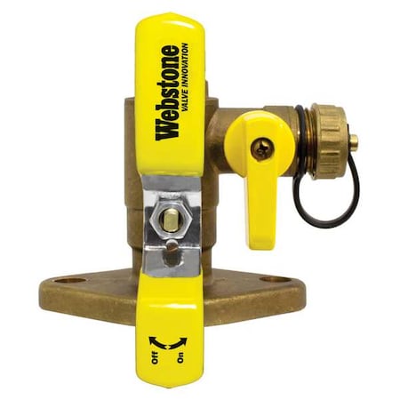 WEBSTONE Flange Ball Valve w/Drain,3/4 In