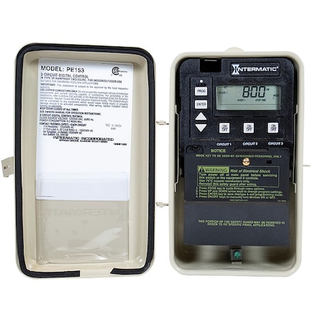 INTERMATIC Electronic Timer, Gray, Metal