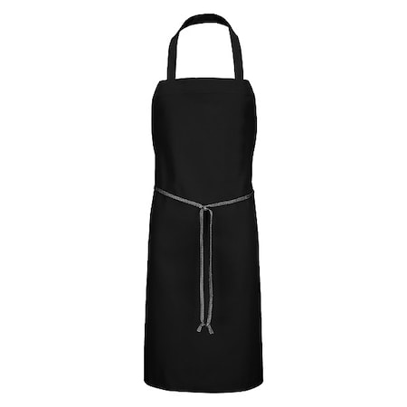 CHEF DESIGNS Bib Apron,Universal,Twill,Black