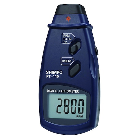 SHIMPO Tachometer, +/-0.05% RPM Acc, LCD