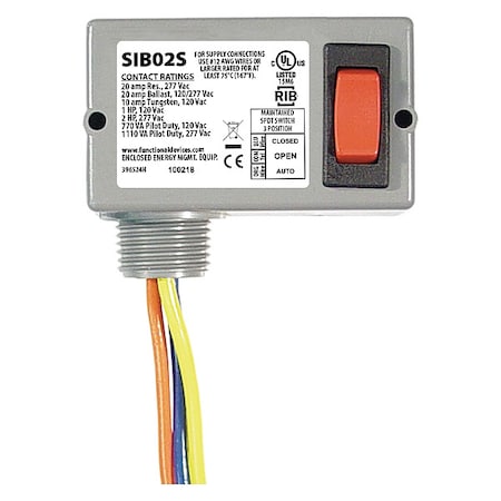 FUNCTIONAL DEVICES-RIB PrewiredRockerSwitch,NoLens/Lamp,Red,Off