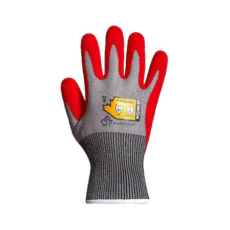 TENACTIV Work Gloves,Nitrile,L,Red/Gray,PR