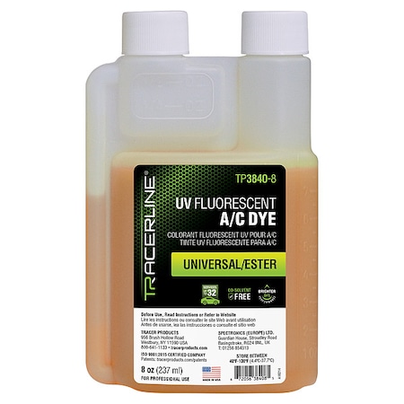 TRACERLINE Universal A/C Dye;8 oz.