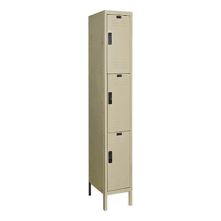 HALLOWELL Lckr;3x1Lckr;Tan;78&quot;x12&quot;x18&quot;;UnAssm