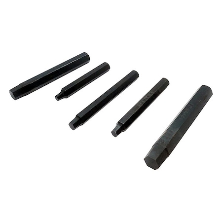 QUICK OUTS Screw Extractor Set;Hex Drive;(5) Pieces