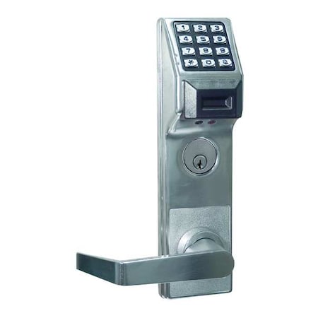 LOCDOWN Electronic Lock,Brushed Chrome,12 Button