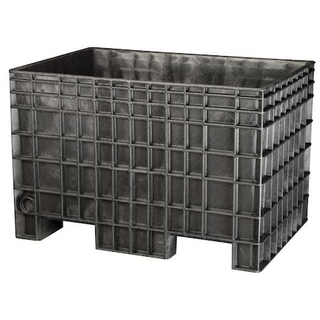 BUCKHORN Bulk Container,Black,Solid