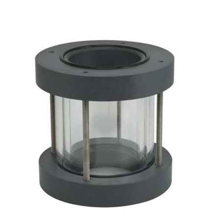 PLAST-O-MATIC Double Wall Sight,3 In. FNPT,Poly