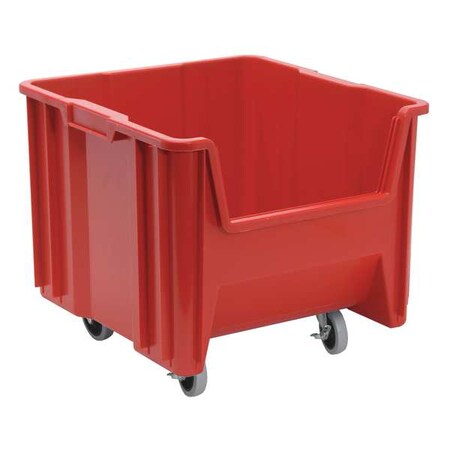 QUANTUM STORAGE SYSTEMS Mobile Bin,Red,Polyethylene,12 1/2 in