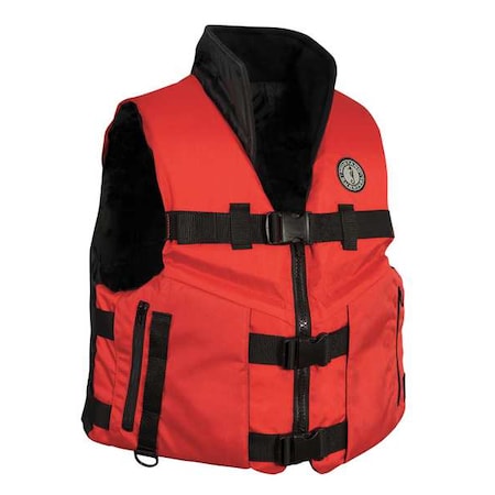 MUSTANG SURVIVAL Life Jacket,M,15.5lb,Foam,Red