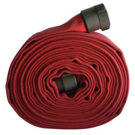 JAFLINE Fire Hose,50 ft,Red,Polyester