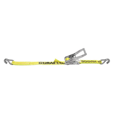 LOAD HUGGER Tie Down Strap,Wire-Hook,Yellow