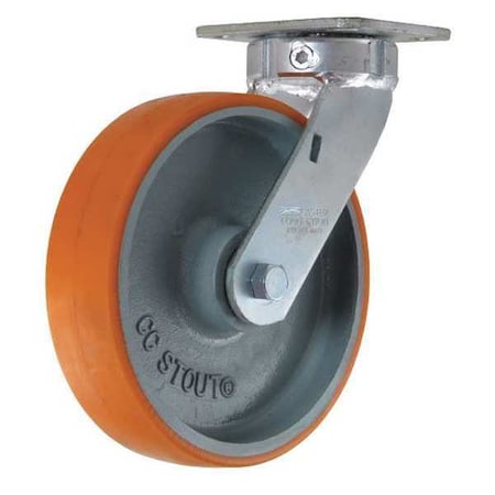 CC STOUT Swivel Plate Caster,CC Stout,Orange,8&