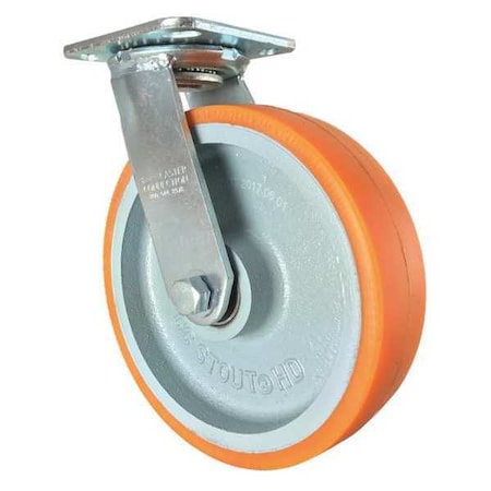 CC STOUT Swivel Plate Caster,CC Stout,Orange,8&