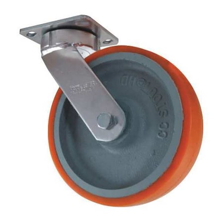 CC STOUT Swivel Plate Caster,CC Stout,Orange,8&