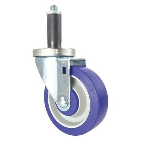 CC CREST Swivel Stem Caster;Blue Rubber;4"