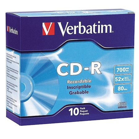 VERBATIM CD-R Disc;Silver;700MB Cap.;PK10
