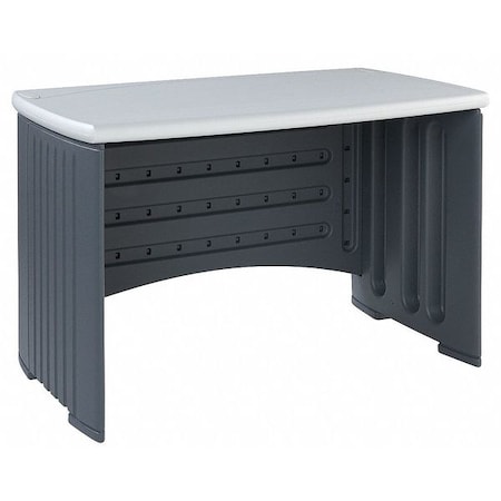 ICEBERG Computer Desk,30 in H,Charcoal/Silver