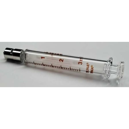FORTUNA Reusable Glass Syringe,3 mL,Luer Lock