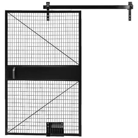 SAF-T-FENCE Sliding Door,84 inx84 in,Blk