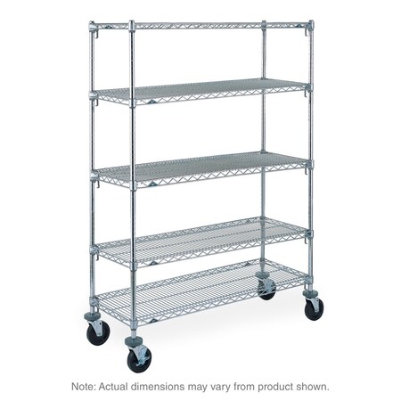 SUPER ADJUSTABLE SUPER ERECTA Five Shelf Cart,Chrome,24x36x67-7/8&