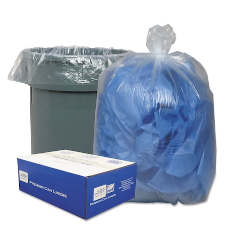 CLASSIC CLEAR Trash Can Liner;56gal.;43x48;Clear;PK100