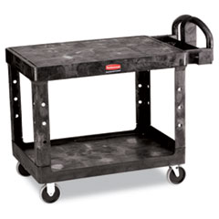 Rubbermaid Flat Shelf Utility Cart, Plastic, 2 Shelves, 500 lb Capacity, 25.25