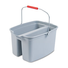 Rubbermaid 19 Quart Double Utility Pail, Plastic, Gray, 18 x 14.5 x 10