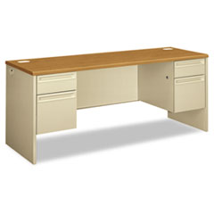 Hon Company 38000 Series Kneespace Credenza, 72w X 24d X 29.5h, Harvest/putty