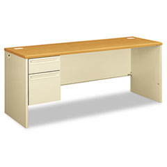 Hon Company 38000 Series Left Pedestal Credenza, 72w X 24d X 29.5h, Harvest/putty