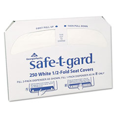 Georgia Pacific Safe-T-Gard Half-Fold Toilet Seat Covers, 14.5 X 17, White, 250/pack, 20 Packs/carton