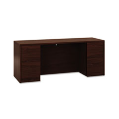 Hon Company 10500 Series Kneespace Credenza With Full-Height Pedestals, 72w x 24d x 29.5h, Mahogany